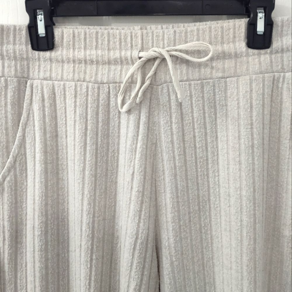 Style & Co Ribbed Cream Soft Plush Jogger Pants Size L - Picture 3 of 11
